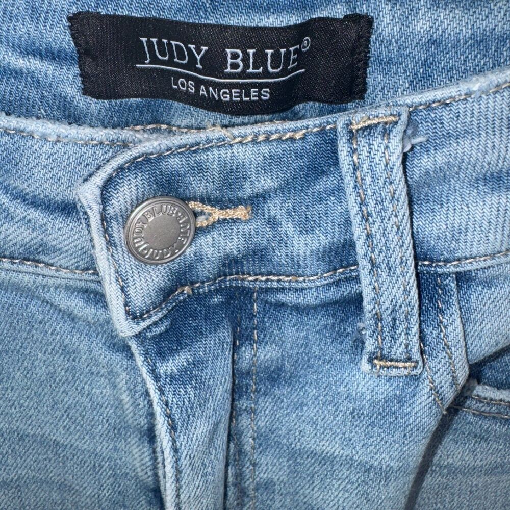 Judy Blue Jeans Womens 28 Boyfriend Mid Rise Light Wash Distressed Stretch Denim - Picture 3 of 6